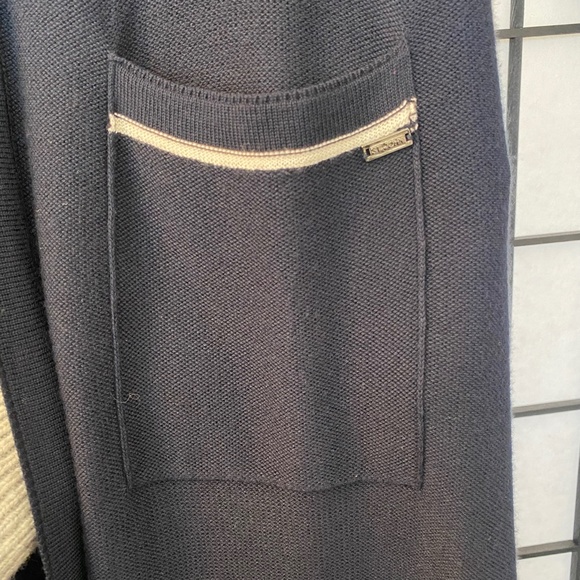 St. John Blue Hand Beaded Long Cardigan - Picture 7 of 8